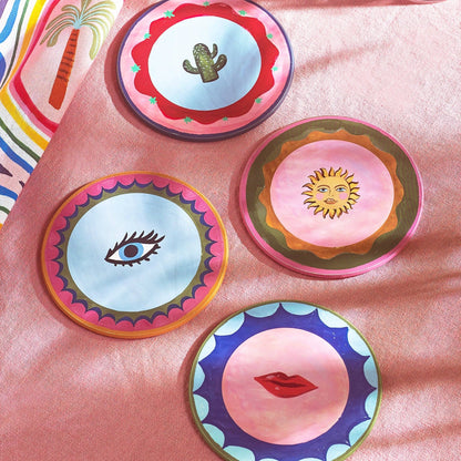 Icônes de la côte électrique Sous-verres en liège - Ensemble de 4