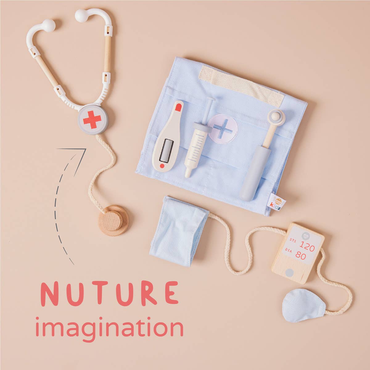 Wooden Doctor-Shaped Children's Play Set