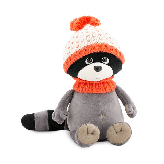 Denny the plush raccoon: fresh orange - 25 cm - 0+