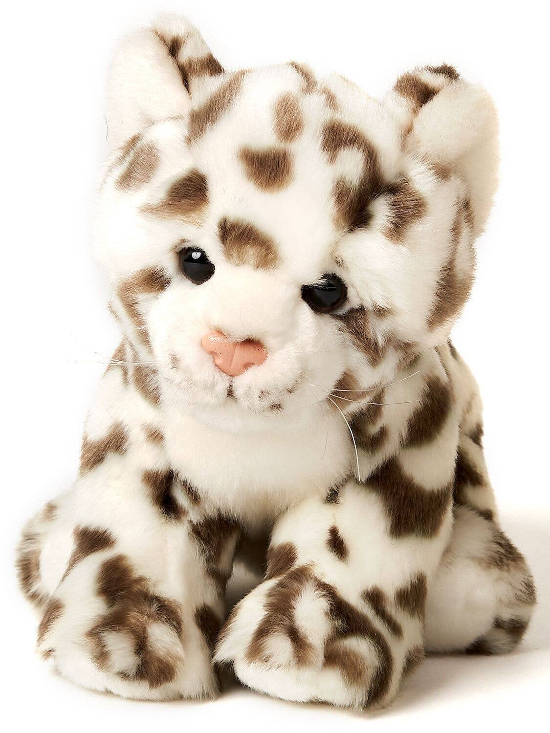 Sitting snow leopard plush toy