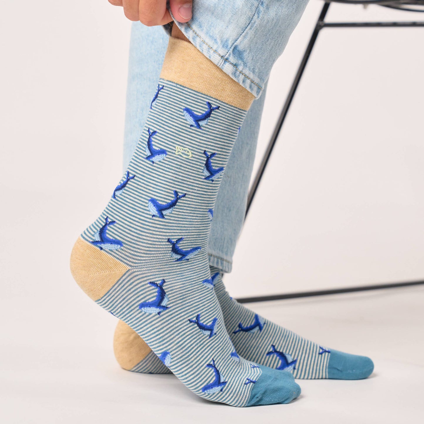 Animal combed cotton socks - Whale