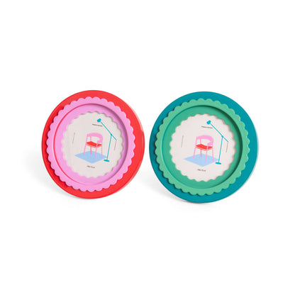 Cadre Photo Rond Rouge Brillant Helio Ferretti Vue 4