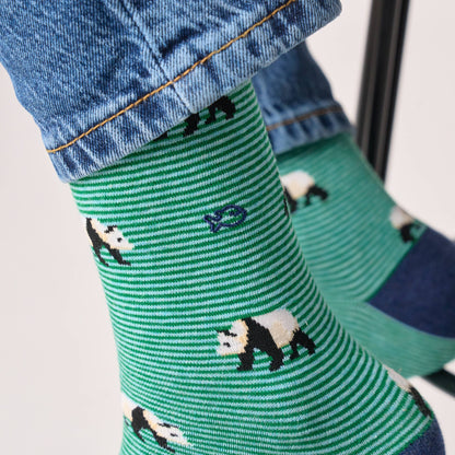 Animal combed cotton socks - Panda