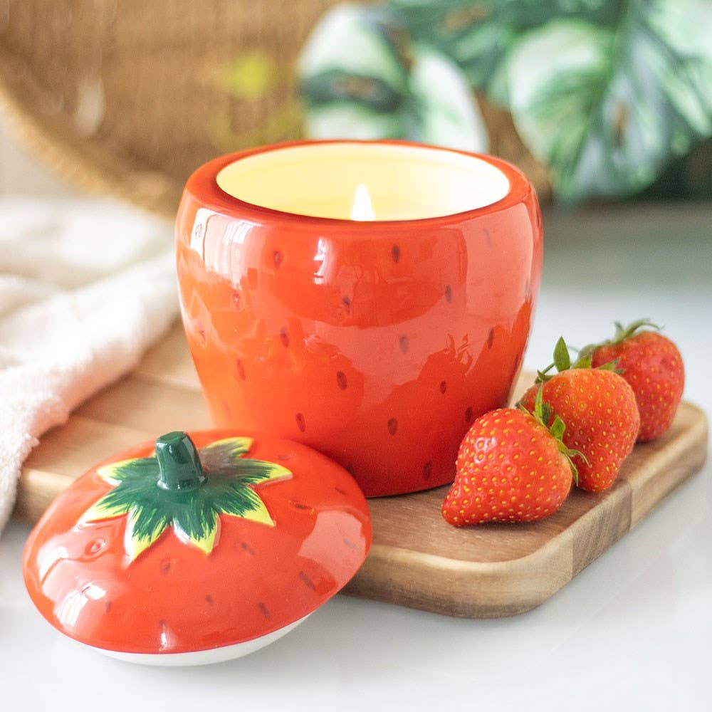 Bougie en forme de fraise