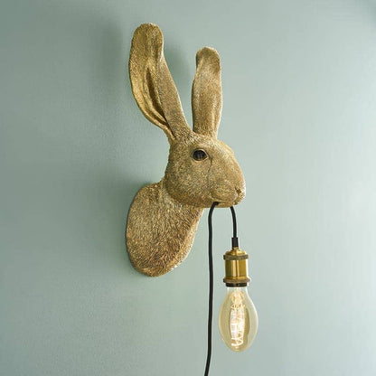 Hasi wandlamp, goudkleurig polyurethaanhars, 22 x 19 x 46 cm