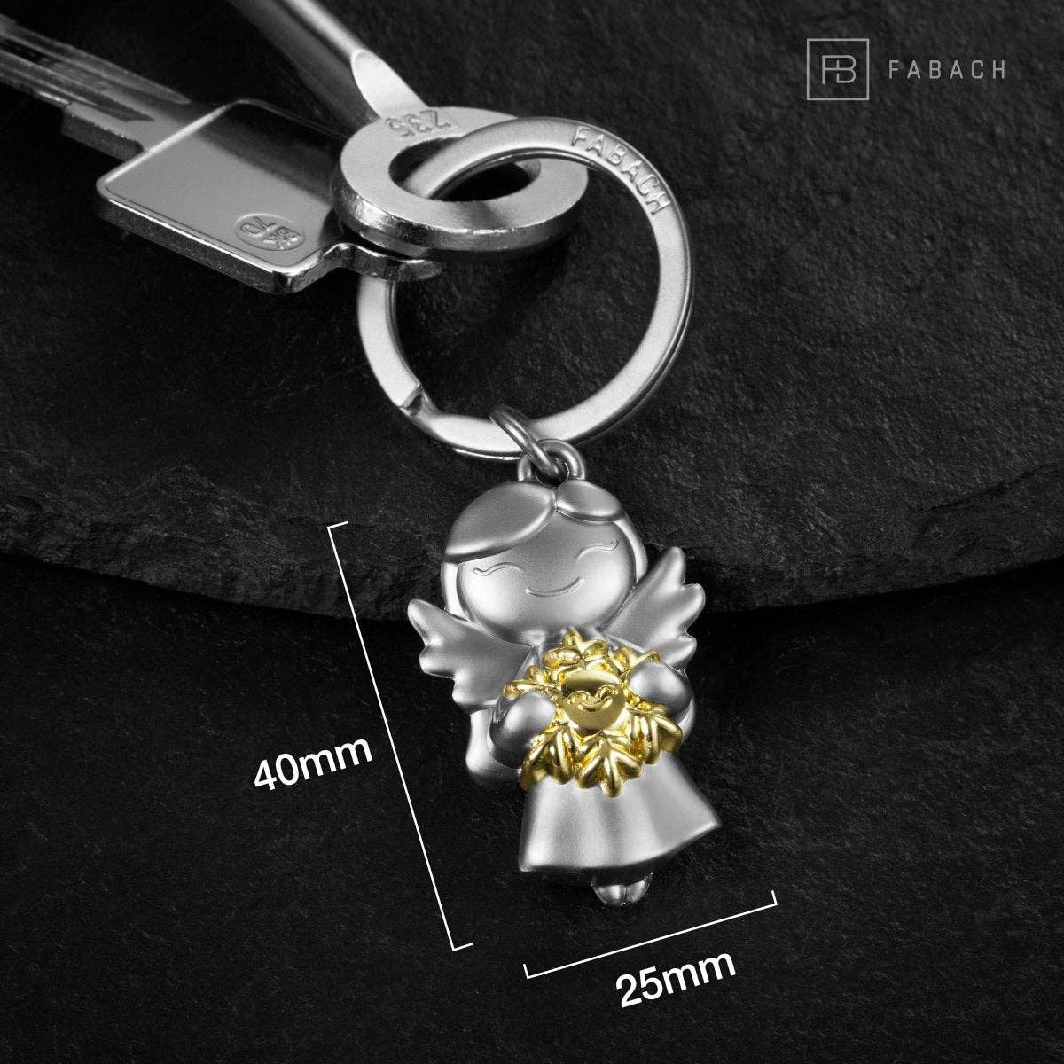 Porte-clés « étoile » en forme d'ange gardien - ange porte-bonheur avec flocon de neige - porte-bonheur en forme d'ange