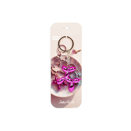 Porte Clés Chiot Métallique Rose Helio Ferretti Vue 1