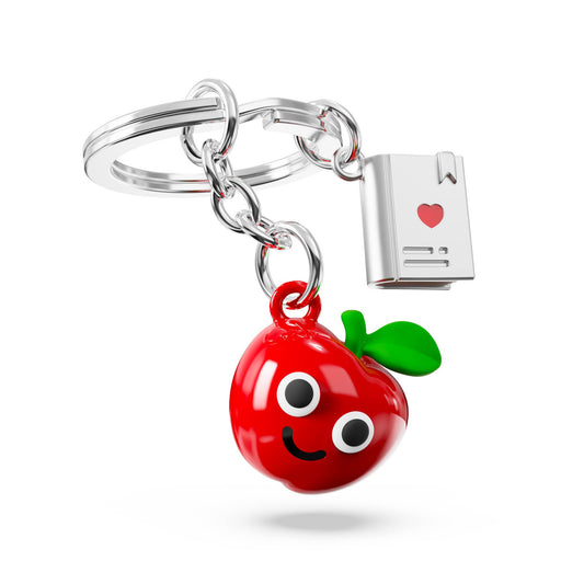 Apple & Book Keychain