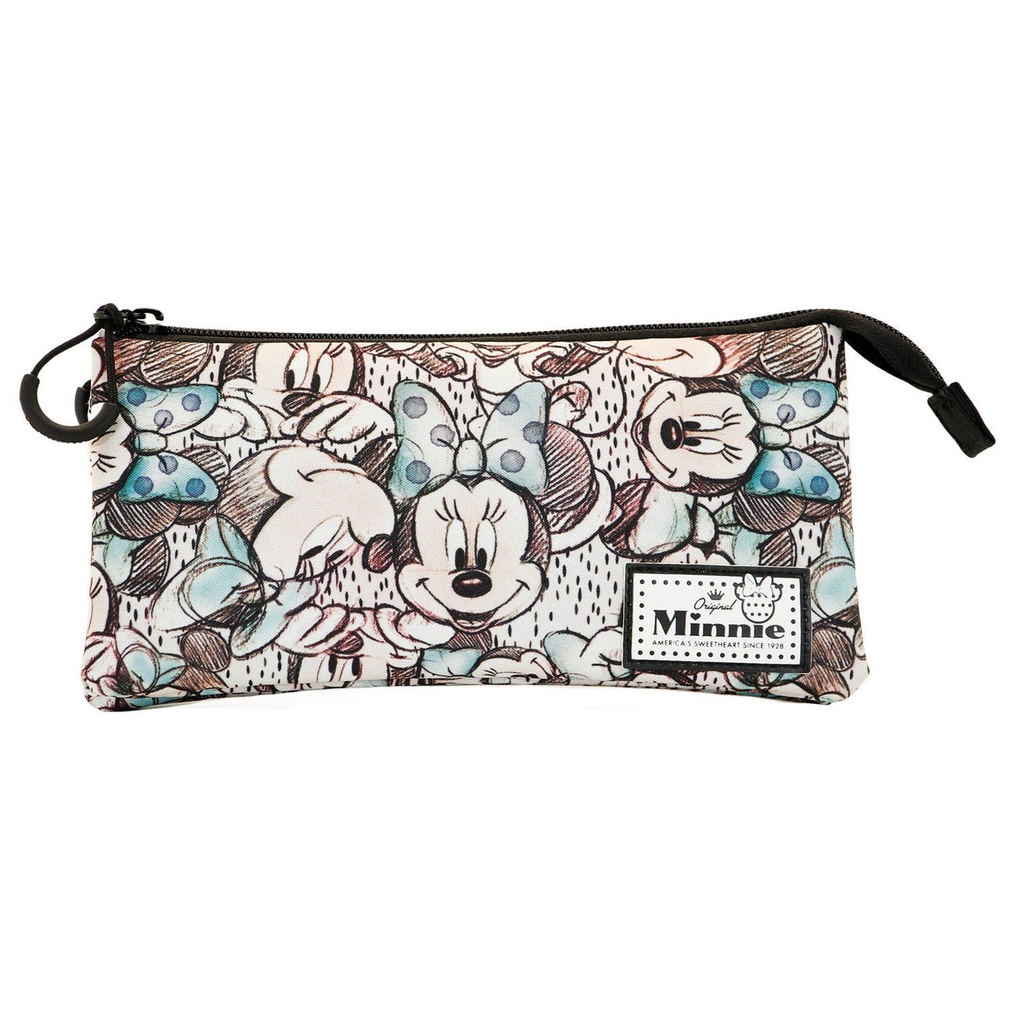 Minnie Mouse Drawing-Triple FAN Pencil Case