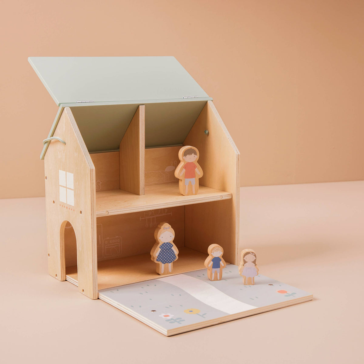 Children's Dollhouse with Wooden Family Figures (FSC certified)