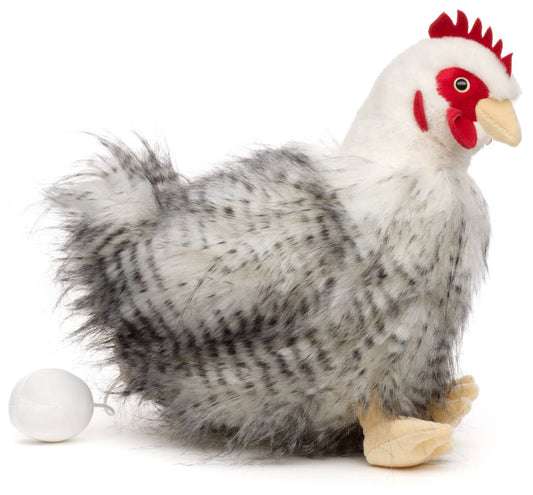 Peluche Poule assise avec œuf