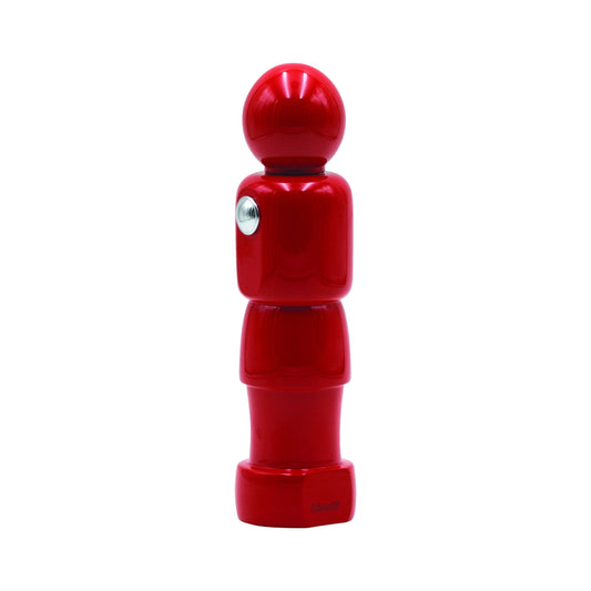 "Calcetto" spice grinder in glossy red lacquered beechwood