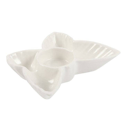 Porte-bougie chauffe-plat papillon blanc