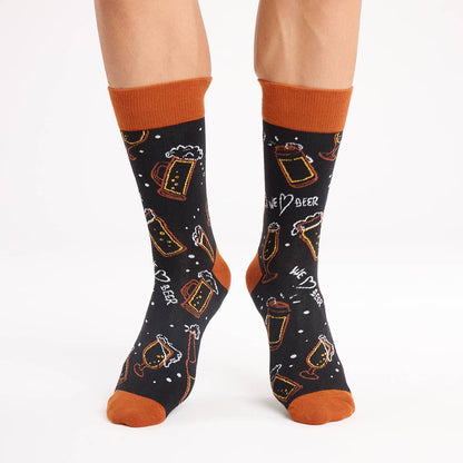 Fun unisex seamless cotton SOCKS BEER print