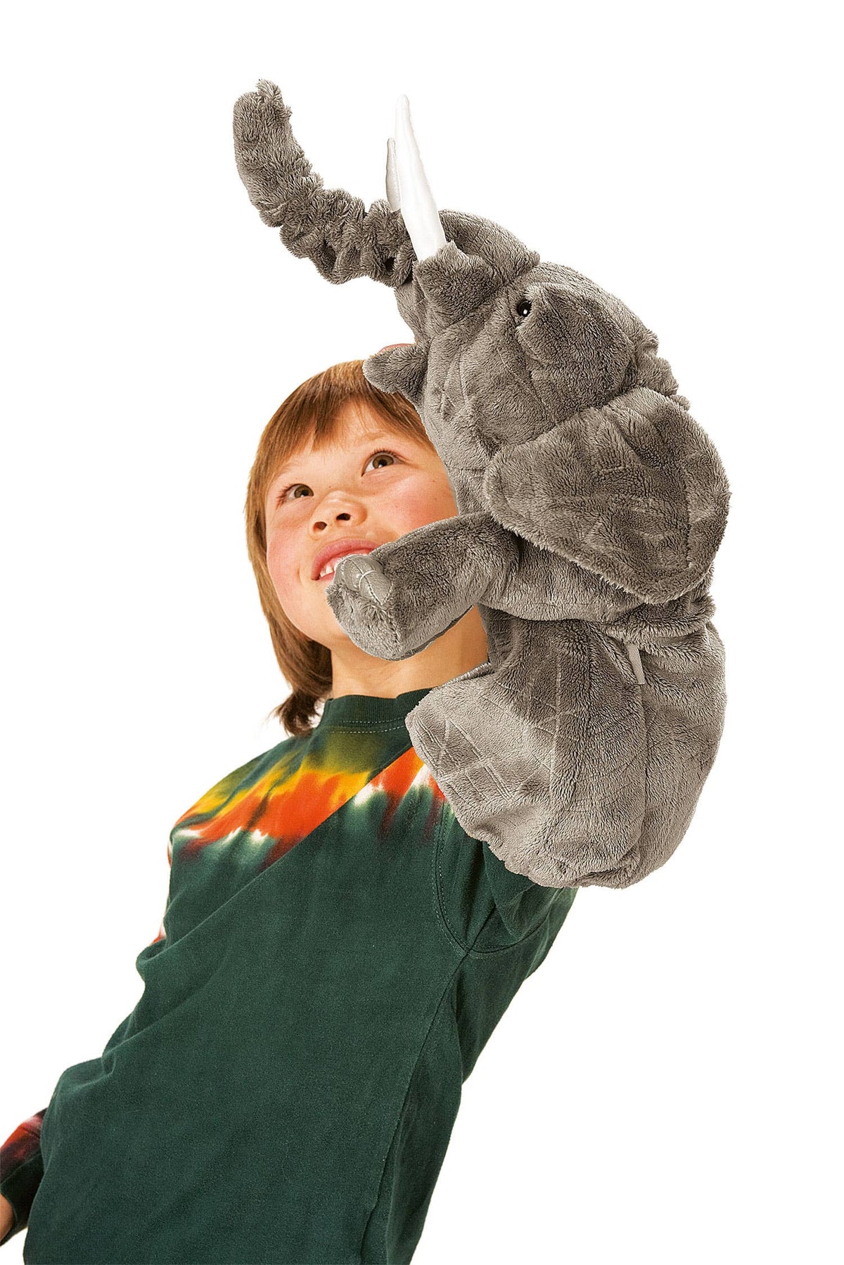 Elephant hand puppet for puppet theatre