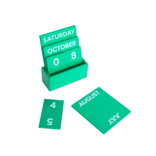Calendrier Vert Petit Brillant Plein Couleur Helio Ferretti Vue 2
