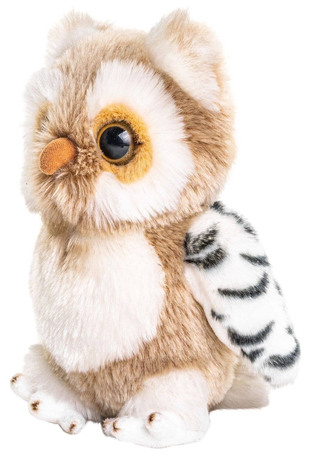Cream and white owl plush toy