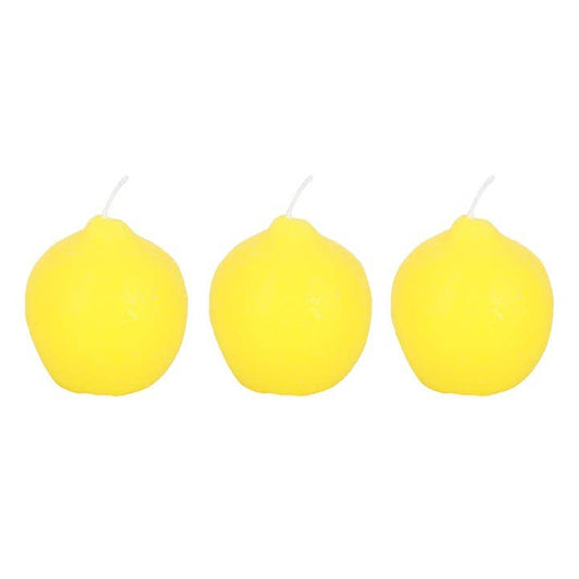 Set of 3 lemon-shaped candles