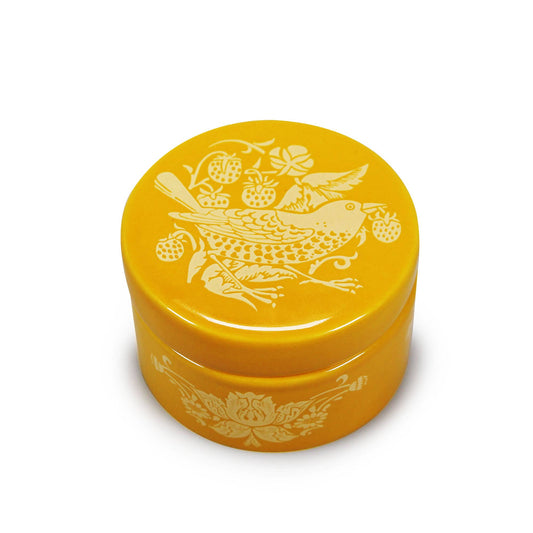 William Morris Strawberry Thief Yellow Ceramic Jewellery Box