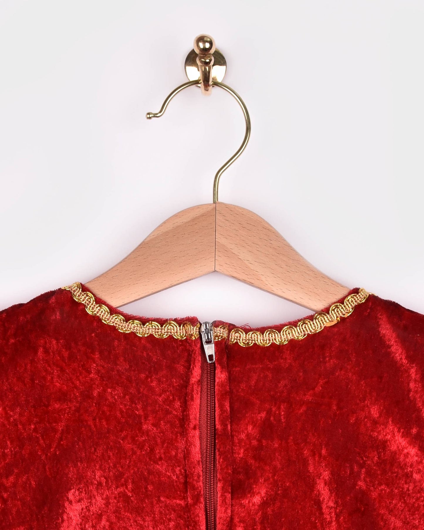 Princess dress in red velvet, size 110-116 cm (4-6 years)