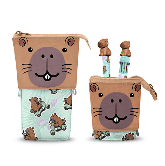 Oh My Pop Capybara-Trousse Cute + Stylo 10 Couleurs + Gel