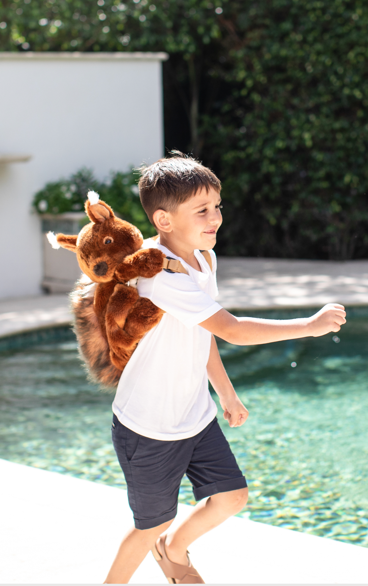 Squirrel plush child backpack