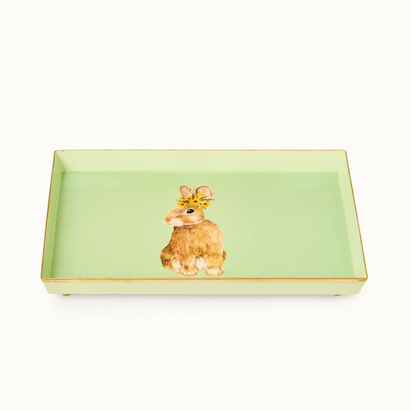 Green Rabbit Decorative Tray