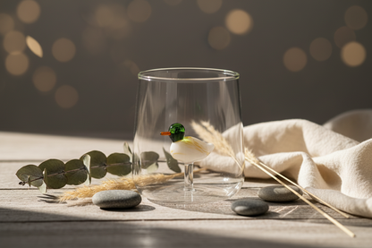 Glass with 3D Mallard Duck