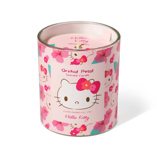 Roze kaars met originele Hello Kitty-print, geur van orchideeblaadjes