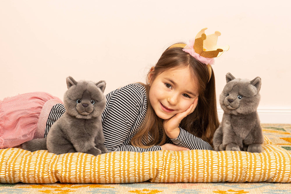 Peluche Chaton Chartreux Assis
