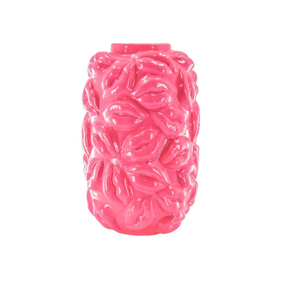 Vaas - Kusjes - Keramiek - Neonroze - 17x17x27cm