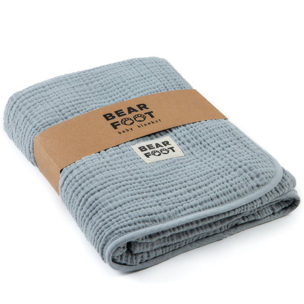 Muslin Fleece Baby Blanket - Fluffy Soft - Grey