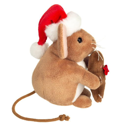 Peluche Souris de Noël avec bonhomme en pain d'épice