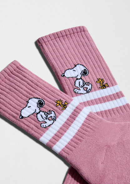 BeSnoopy Rayures Street Rose - Chaussettes 100 % coton biologique