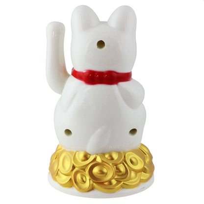 Maneki-neko gelukskat, golvende kat, 11 cm, wit