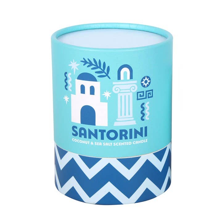 Bougie parfumée Santorin noix de coco et sel marin