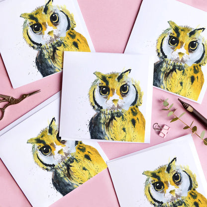 Watercolor Owl Greeting Card