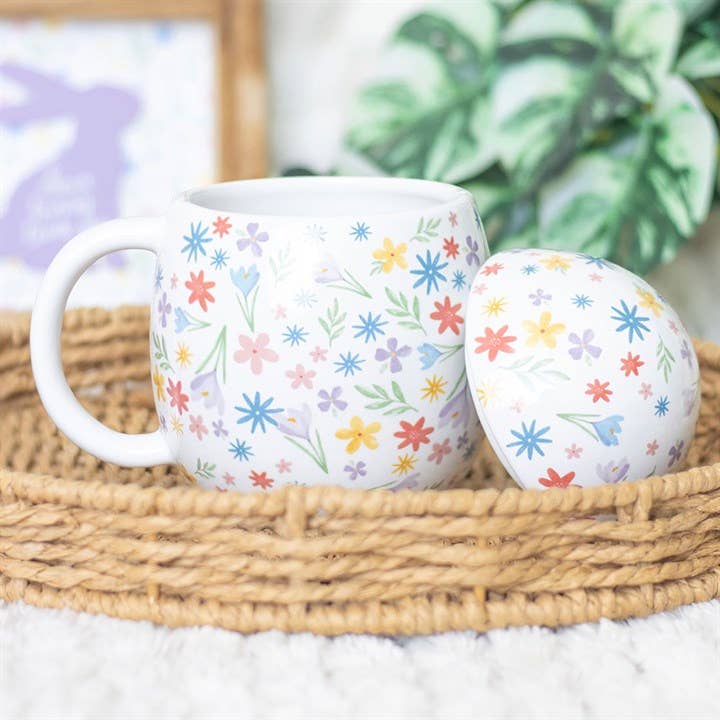 Mug œuf de Pâques à imprimé floral printanier