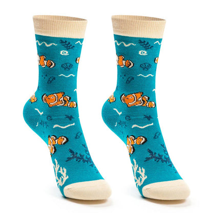 Kids' Cotton Socks, Durable and Fun - Clownfish