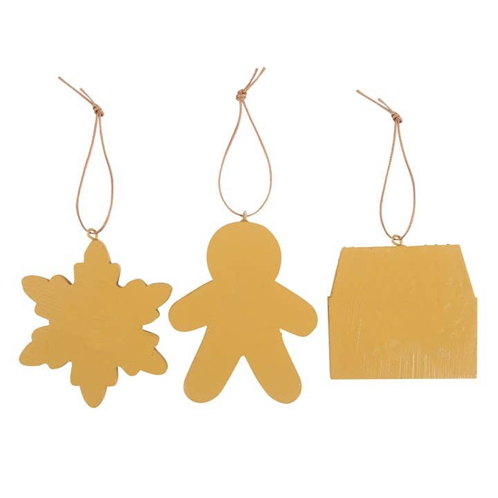 Set van 3 kerstdecoraties om op te hangen in de vorm van peperkoek.