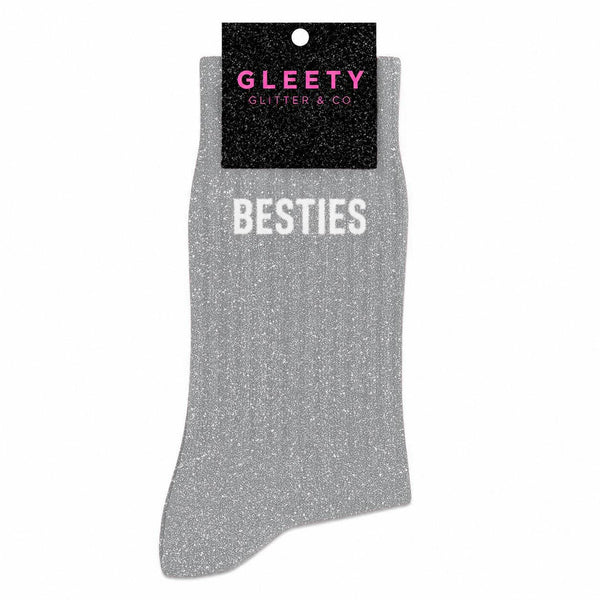 Chaussettes à Paillettes Besties Argent – Gleety
