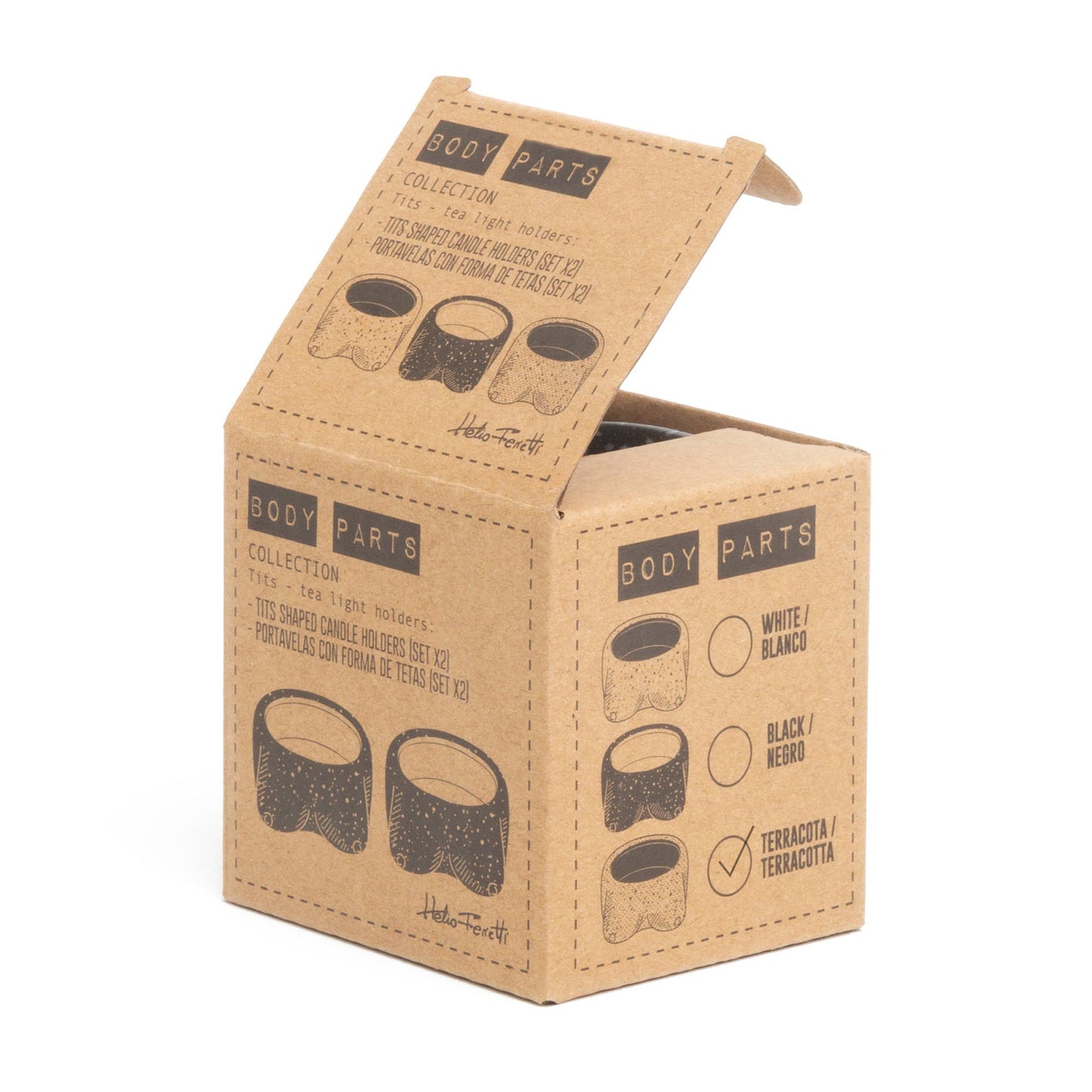 Lot de 2 Bougeoirs Tits en Terracotta Petite Taille Helio Ferretti Vue 5