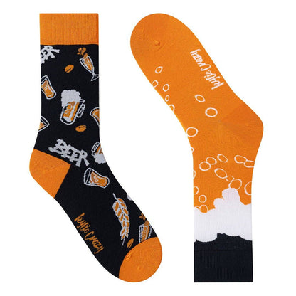 Funny cotton "seamless" socks. BEER: Women 36-40