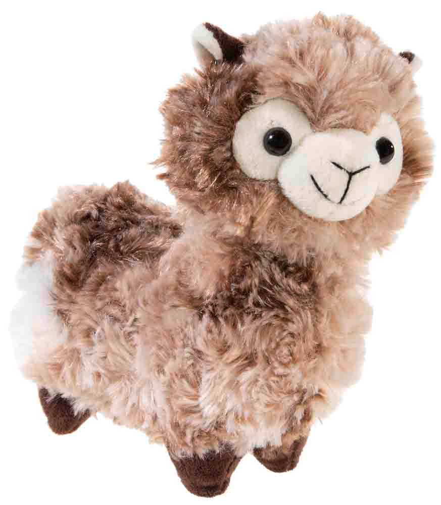 Heunec kleine lama met krulvacht knuffel — 18 cm, 3 mogelijke kleuren
