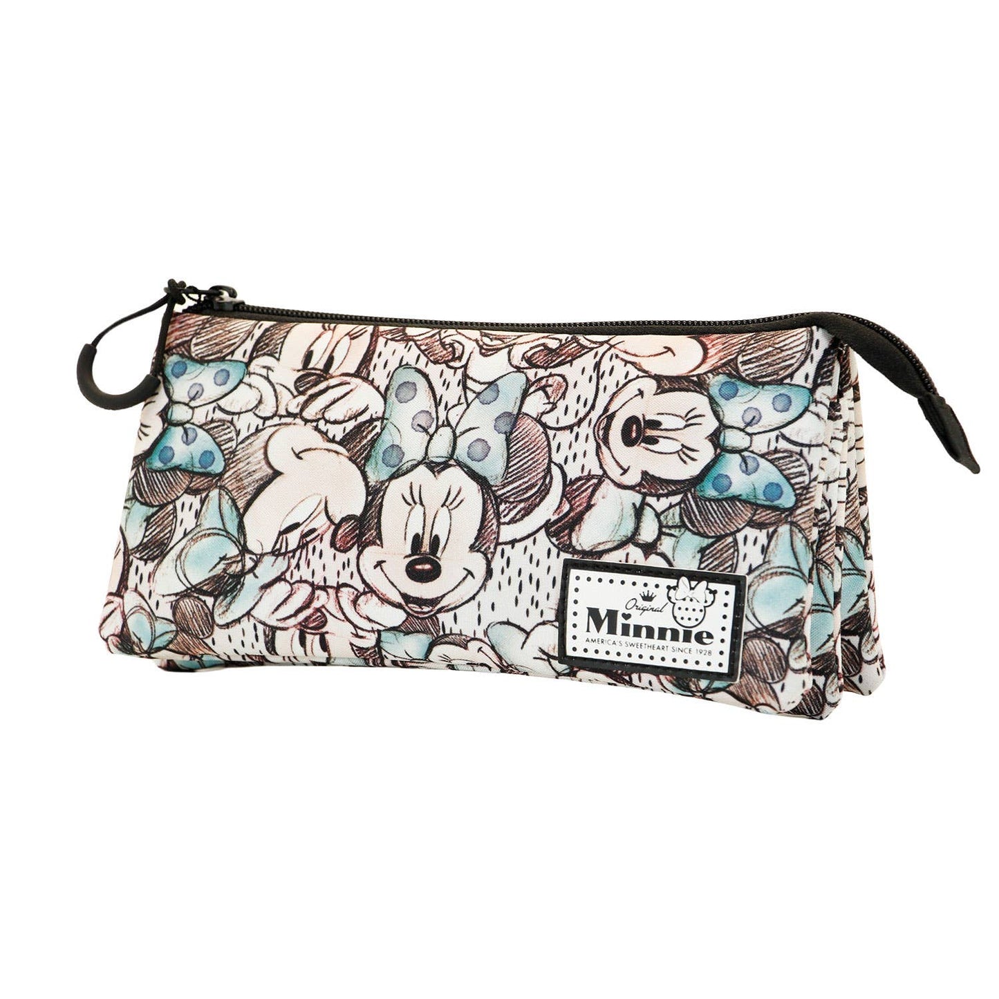 Minnie Mouse Drawing-Triple FAN Pencil Case