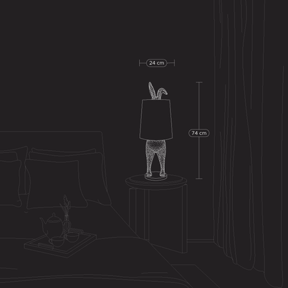 Hiding Bunny® tafellamp, goud/magenta, 24 x 24 x 74 cm