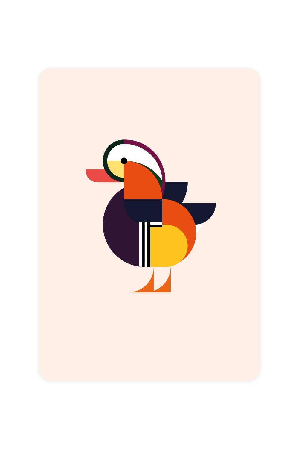 Carte postale avec canard mandarin