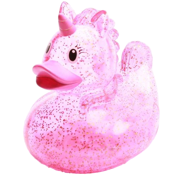 XL Glittery Pink Unicorn Duck