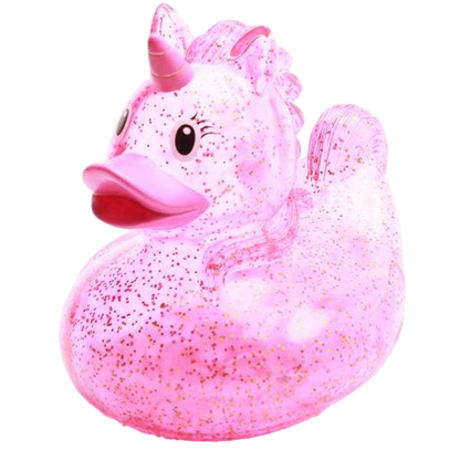 XL Glittery Pink Unicorn Duck