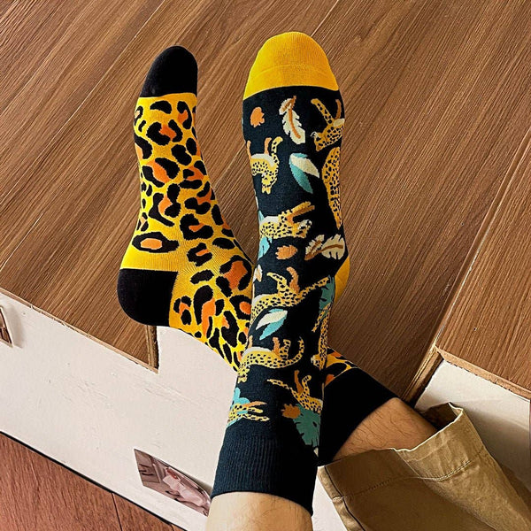Leopard Mismatched Socks